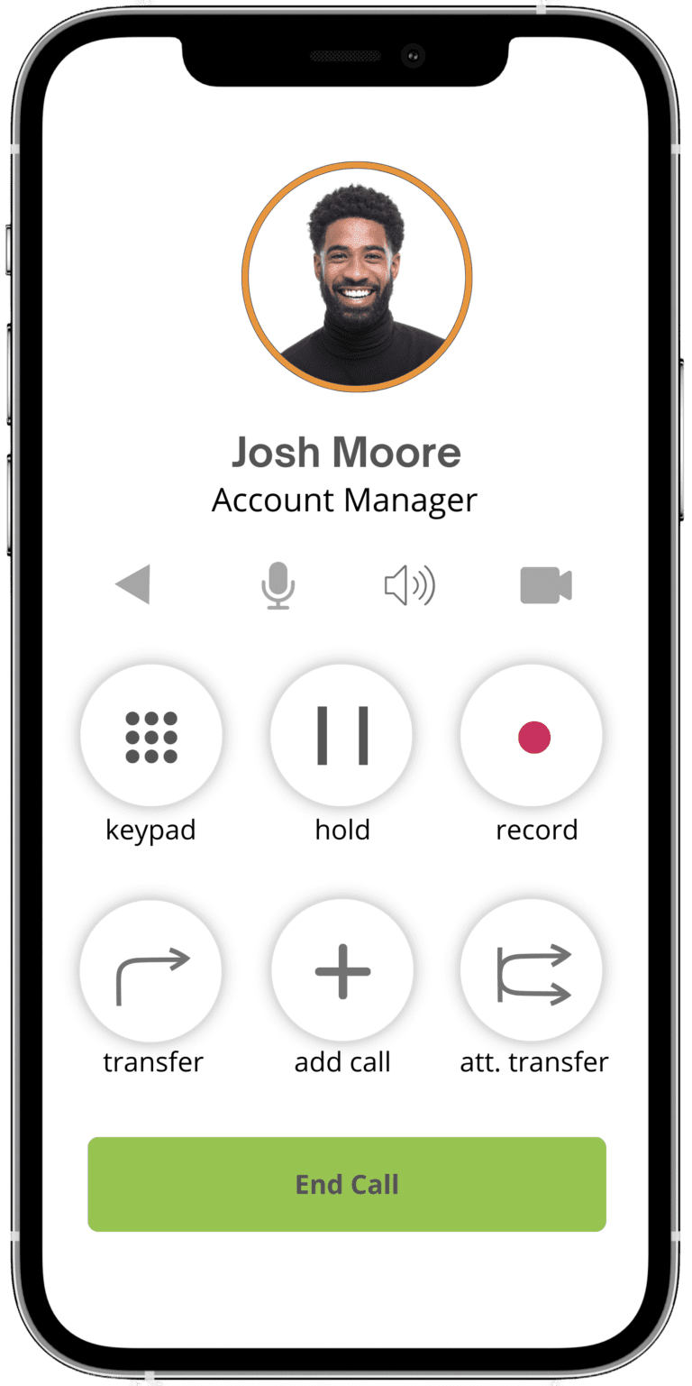 Screenshot of Vonix mobile application interface on a smartphone